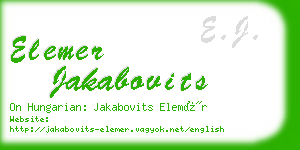 elemer jakabovits business card